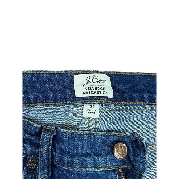 J. Crew Selvedge Matchstick Blue Denim Straight Jeans Made in Japan Size 31 - Picture 8 of 10